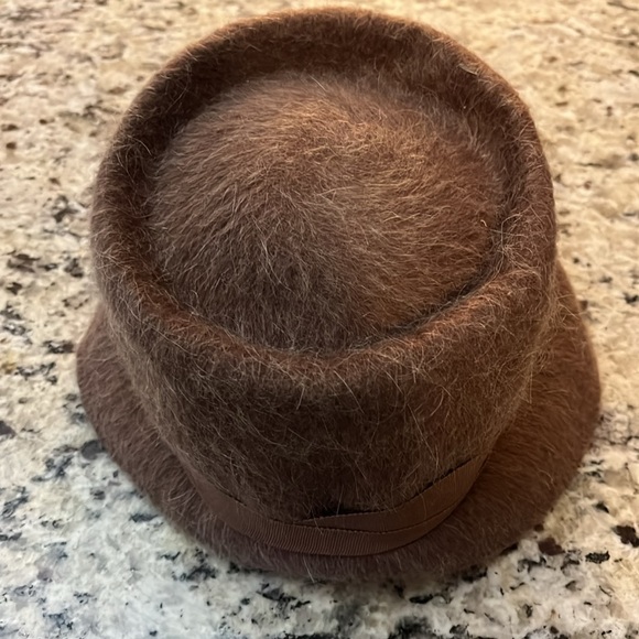 100% Wool Vintage Shagfelt Hat by Terry Sales Corp. N.Y. Mod Cloche Bucket Style - Picture 3 of 12